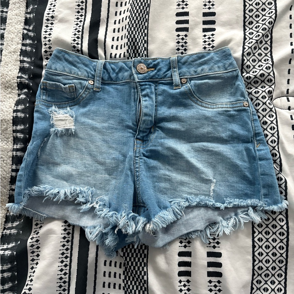 Rewash Light Blue Distressed Jean Shorts